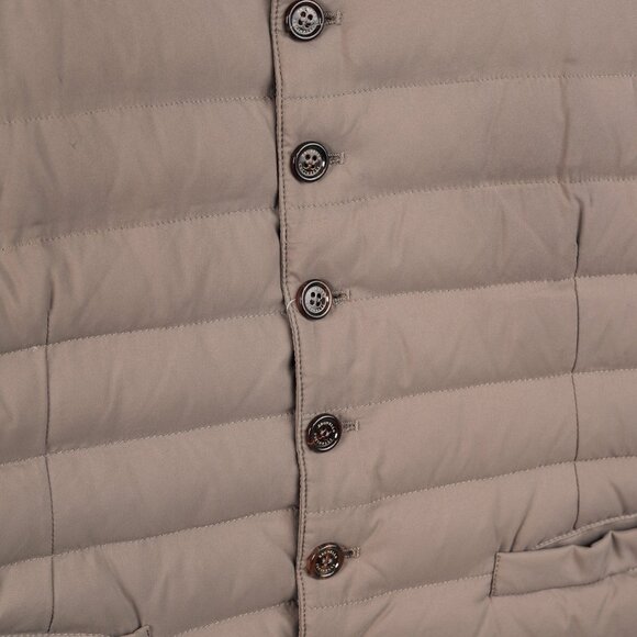 Brunello Cucinelli AW/15 Taupe Opaque-Nylon Notched-Lapel Down Waistcoat - Picture 6 of 15